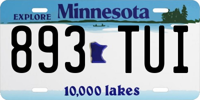 MN license plate 893TUI