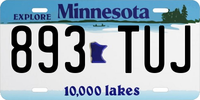 MN license plate 893TUJ