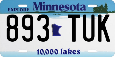 MN license plate 893TUK