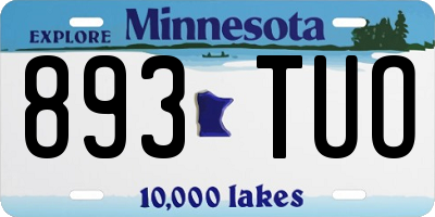 MN license plate 893TUO