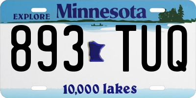 MN license plate 893TUQ