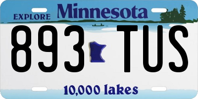 MN license plate 893TUS
