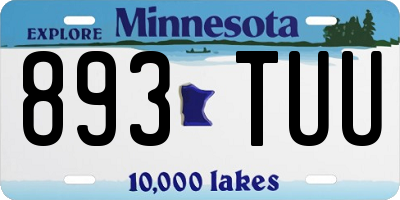 MN license plate 893TUU