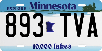 MN license plate 893TVA