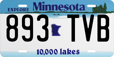 MN license plate 893TVB