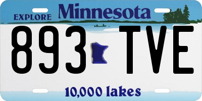 MN license plate 893TVE