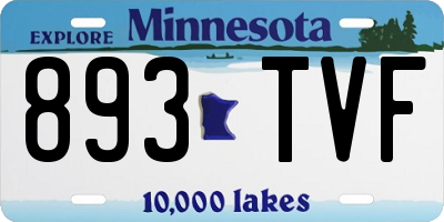 MN license plate 893TVF