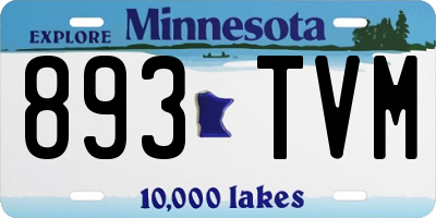 MN license plate 893TVM