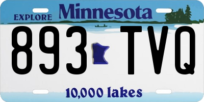 MN license plate 893TVQ