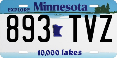 MN license plate 893TVZ