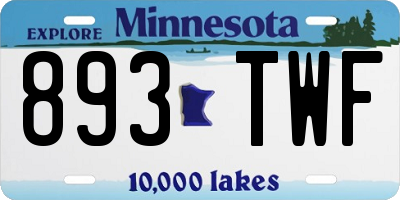 MN license plate 893TWF
