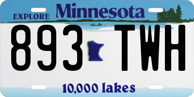 MN license plate 893TWH