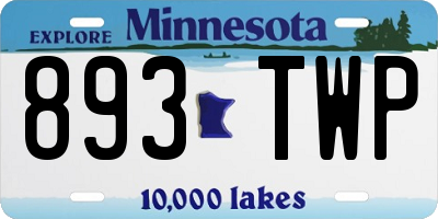 MN license plate 893TWP