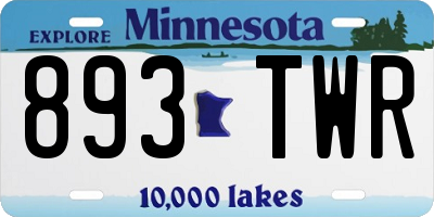 MN license plate 893TWR