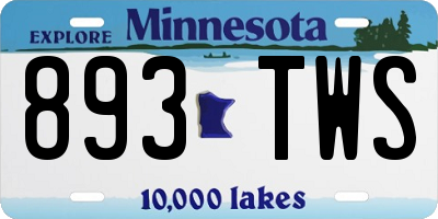 MN license plate 893TWS