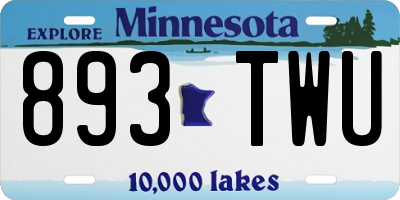 MN license plate 893TWU