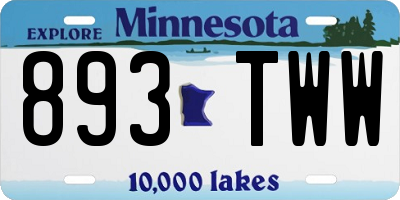 MN license plate 893TWW