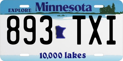 MN license plate 893TXI