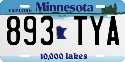 MN license plate 893TYA