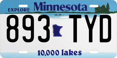MN license plate 893TYD
