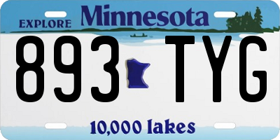 MN license plate 893TYG
