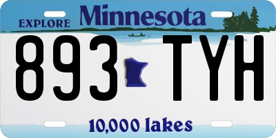 MN license plate 893TYH