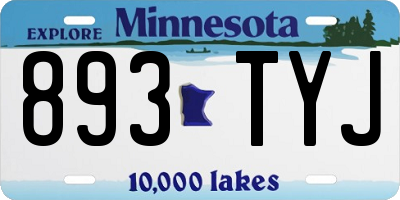 MN license plate 893TYJ