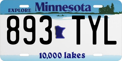 MN license plate 893TYL