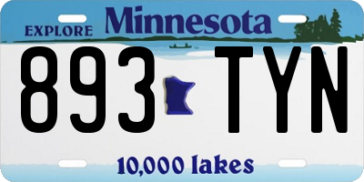 MN license plate 893TYN
