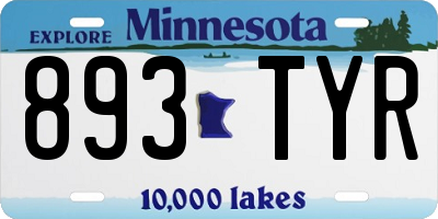MN license plate 893TYR