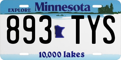 MN license plate 893TYS