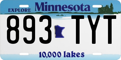 MN license plate 893TYT