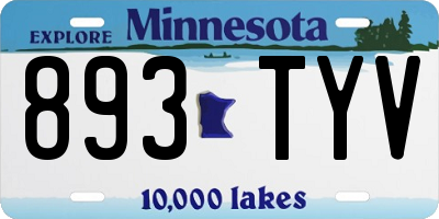 MN license plate 893TYV