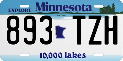 MN license plate 893TZH