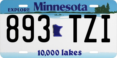 MN license plate 893TZI