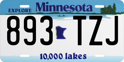MN license plate 893TZJ