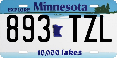 MN license plate 893TZL