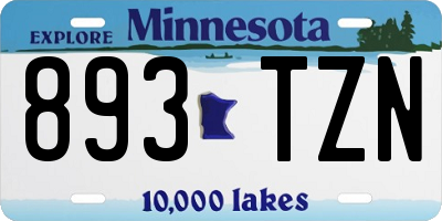 MN license plate 893TZN