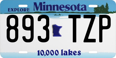 MN license plate 893TZP