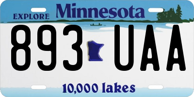 MN license plate 893UAA