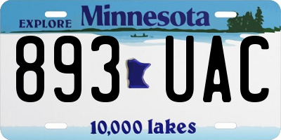 MN license plate 893UAC