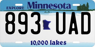 MN license plate 893UAD