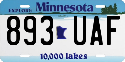 MN license plate 893UAF