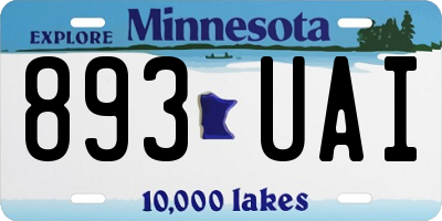 MN license plate 893UAI