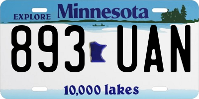 MN license plate 893UAN