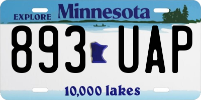 MN license plate 893UAP