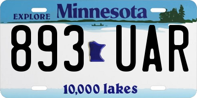 MN license plate 893UAR