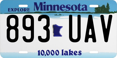 MN license plate 893UAV