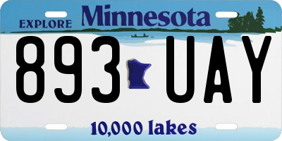 MN license plate 893UAY