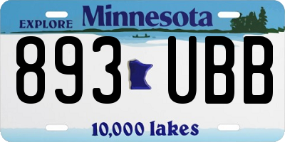 MN license plate 893UBB